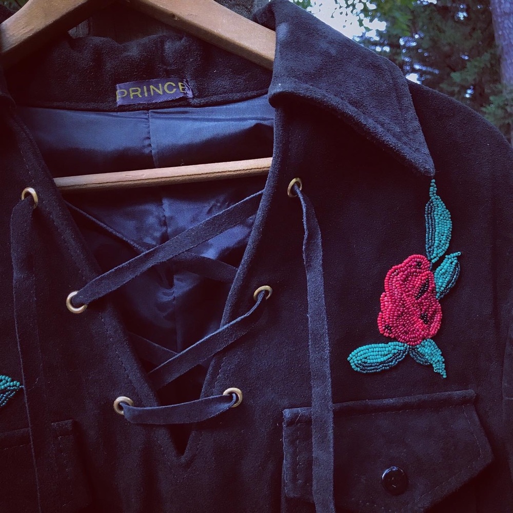 Vintage Prince Suede Embroidered Western Style Fringe Cowboy Jacket - Picture 13 of 16